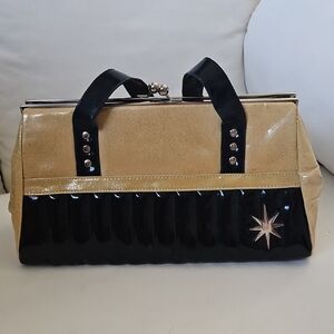 Lux De Ville Cream And Black Purse